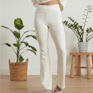 Known Supply • Dawn Pants in Pearl • Cream Ivory Flare Organic Cotton